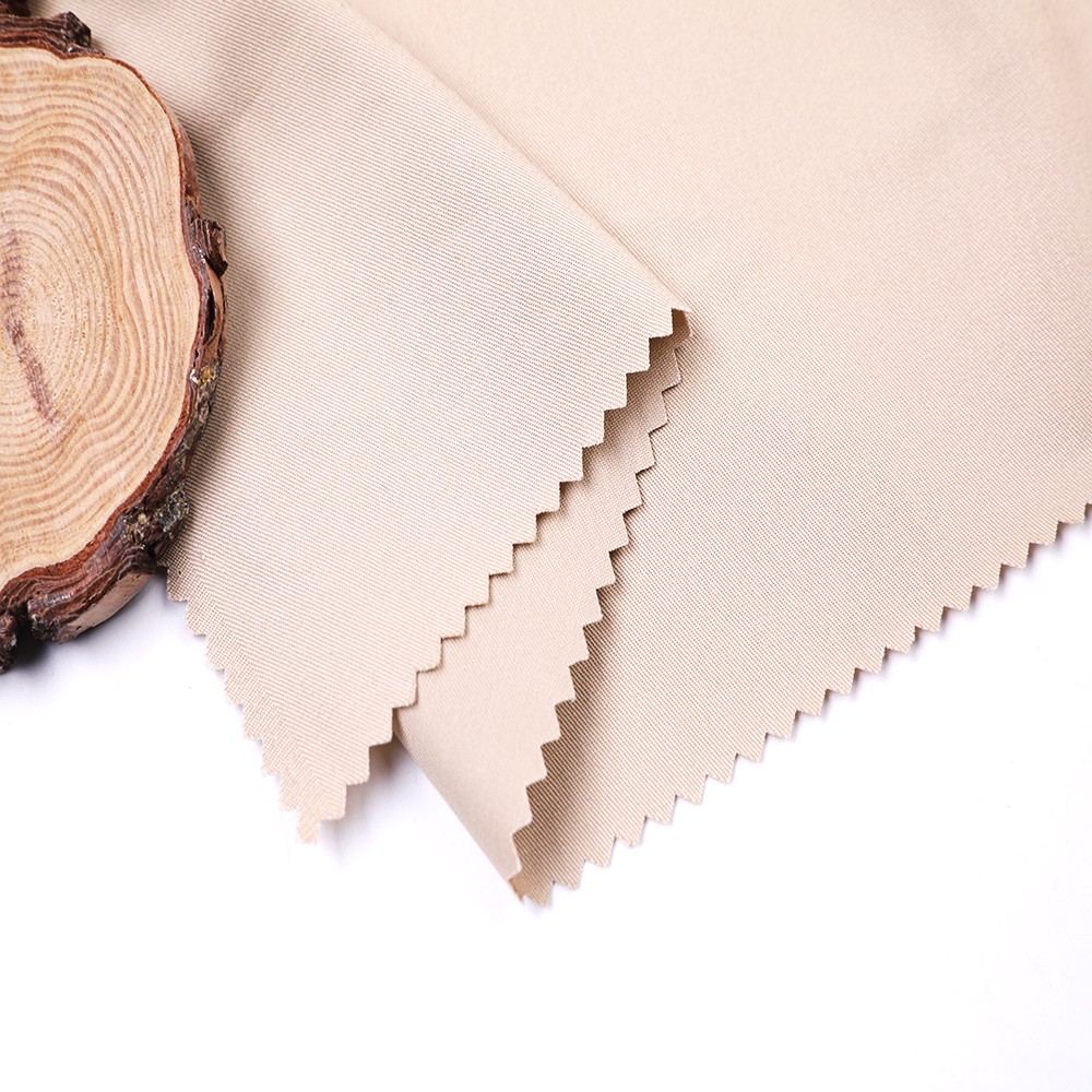 100% Cotton Imitation Tencel Twill Fabric - Solid Beige, 135-140 GSM, Width 148 CM