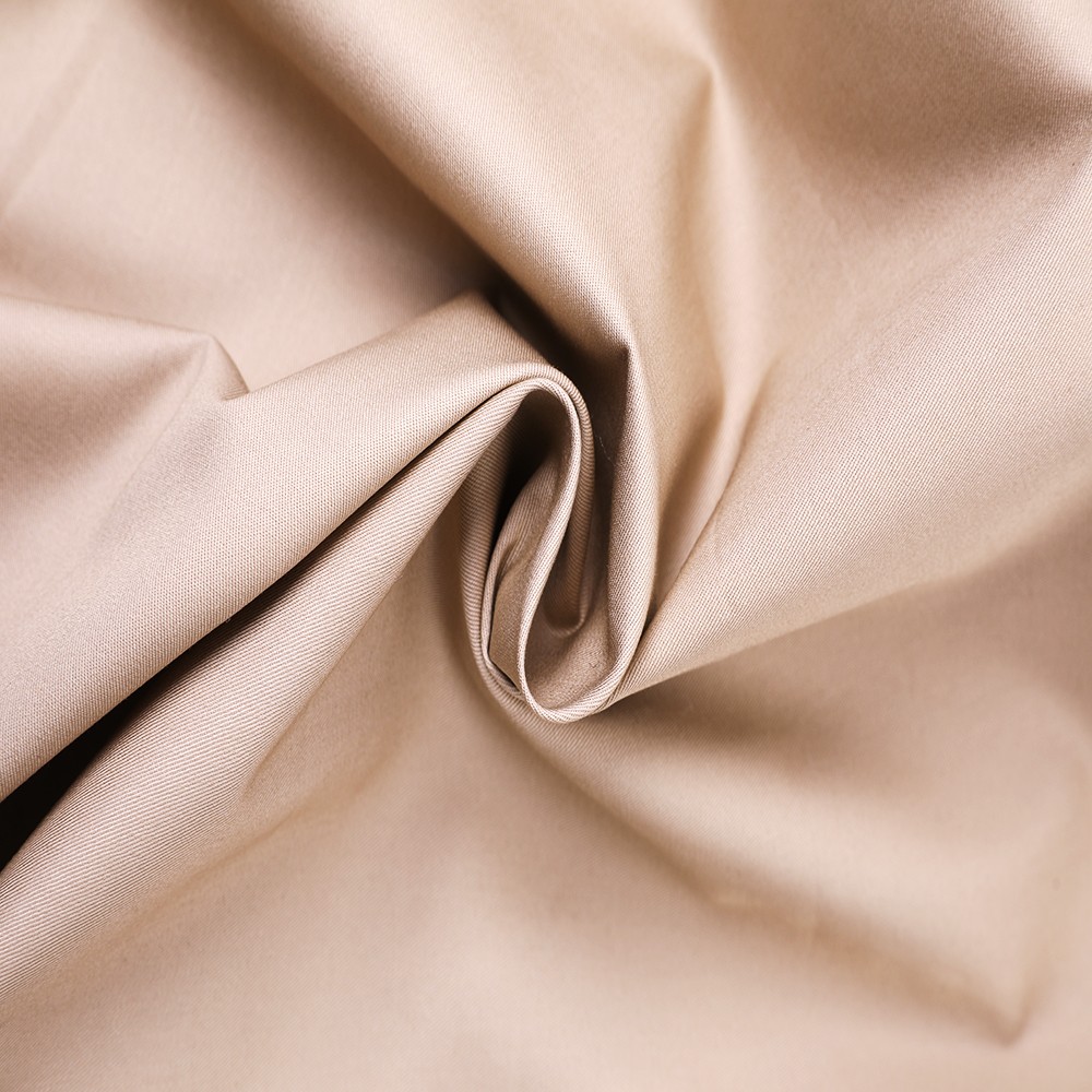 100% Cotton Imitation Tencel Twill Fabric - Solid Beige, 135-140 GSM, Width 148 CM