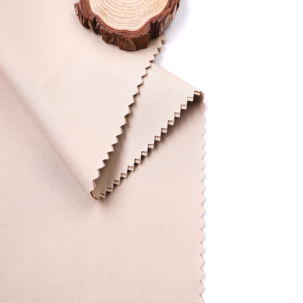 100% Cotton Imitation Tencel Twill Fabric - Solid Beige, 135-140 GSM, Width 148 CM