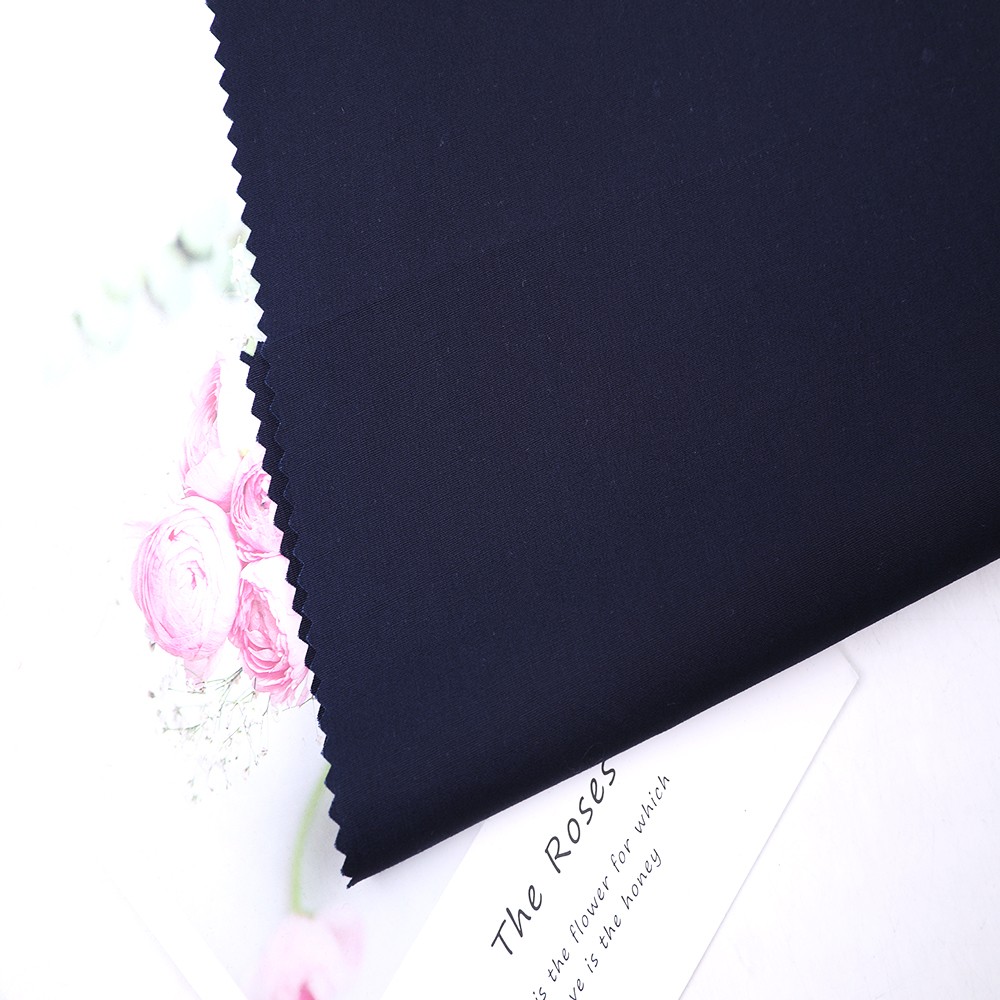 100% Cotton Imitation Tencel Poplin Fabric - Solid Navy, 115 GSM, Width 148 CM